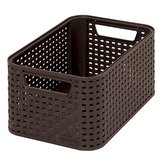 Curver Style pletený úložný box, 28x19cm, tmavo hnedá