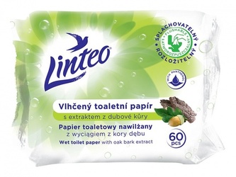 Linteo vlhčený toaletní papír s extraktem z dubové kůry 60ks