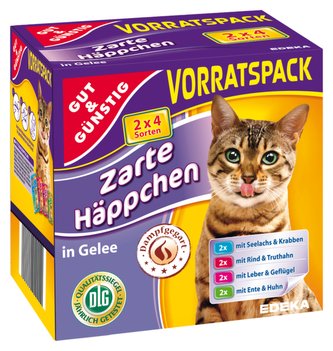 GG Kapsičky pro kočky 8 druhů masa ve želé 8x100g