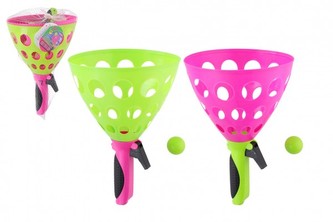 Catch ball hra 2ks + 2 míčky plast 18x28cm v síťce