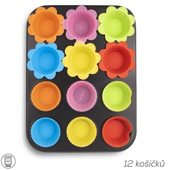 Forma na pečenie 12 MUFFINOV s košíčkami