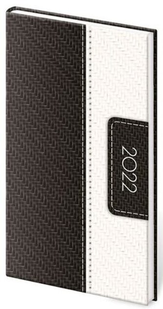 Diář 2022 Erie - černo/bílý, týdenní kapesní