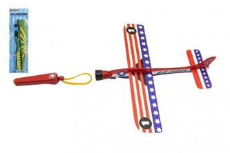 Lietadlo vystreľovacie penové 20cm 3 farby na karte