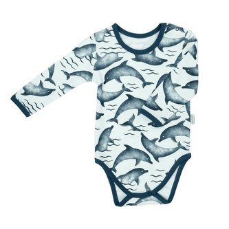 Kojenecké bavlněné body s dlouhým rukávem Nicol Dolphin - velikost 68 (4-6m)