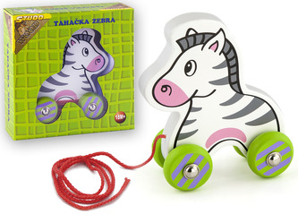 Zebra tahací dřevěná