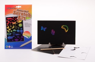 Obrázky vyškrábavací duhové 4 ks