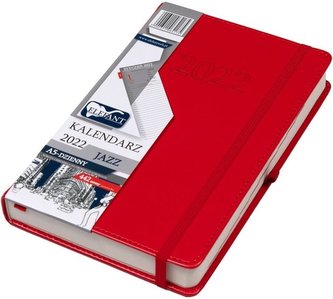 Kalendarz 2022 A5 Dzienny Jazz czerwony ELEFANT