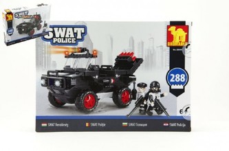 Stavebnica Dromader SWAT Polícia Auto 288ks plast v krabici 35x25x5, 5cm
