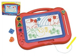 Magnetická tabuľka farebná + pečiatky 5ks plast 43x30cm v krabici