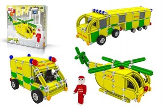 Stavebnice Seva Rescue 3 Záchranáři plast 537ks v krabici 35x33x8cm