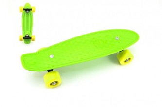 Skateboard - pennyboard 43cm, nosnosť 60kg plastovej osi, zelená, žltá kolesá