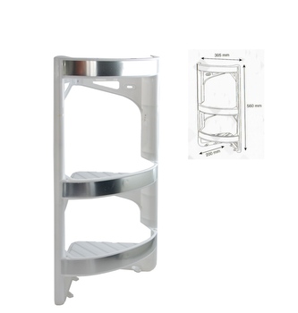 Polička koupelnová rohová v56cm/š30,5cm/h20cm