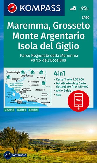 KOMPASS Wanderkarte Maremma, Grosseto, Monte Argentario, Isola del Giglio 1:50 000