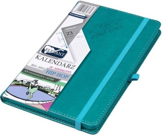 Kalendarz 2022 A5 Tyg. Hip Hop turkusowy ELEFANT