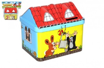 Pokladnička Krtko domček plech 11,5 cm v sáčku