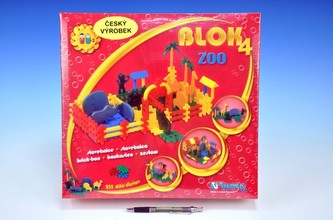 Stavebnica Blok 4 ZOO plast 235ks v krabici 35x33x10cm
