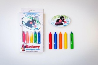 Pastelky do vany Krtek 5ks s houbičkou v krabičce 12x20x2,5cm