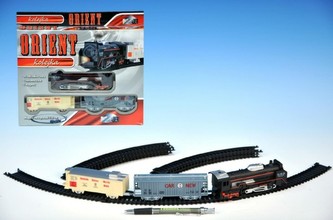 Orient Vlak + 2 vagóny délka dráhy 210cm na baterie se světlem v krabici