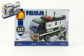 Stavebnice Dromader Policie Auto Dodávka 23404 127ks v krabici 22x15x4,5cm