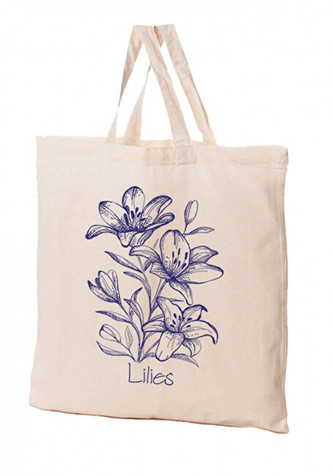 KPPS Přírodní bavlněná taška 16 l Růže