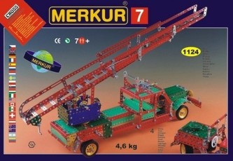 Stavebnica MERKUR 7 100 modelov 1124ks 4 vrstvy v krabici 54x36x6cm