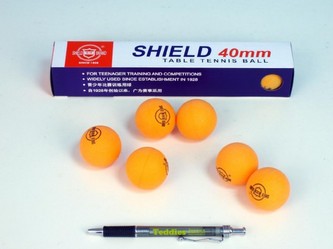 Loptičky na stolný tenis SHIELD 4cm bezšvové oranžové 6ks v krabičke