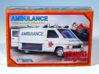 Stavebnice Monti System MS 06 Ambulance Renault Trafic 1:35 v krabici 22x15x6cm