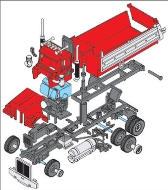 Stavebnica Monti 44 Dumper Truck Western star 1:48 v krabici 22x15x6cm