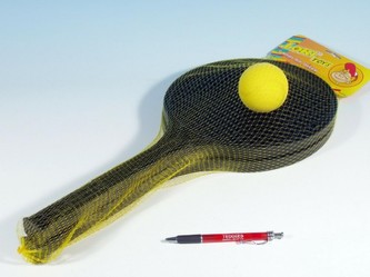 Soft tenis plast čierny + loptička 53cm v sieťke