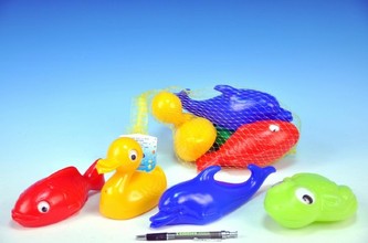 Plávacia sada zvieratká plast 4ks v sieťke 20x14x7cm 12m+