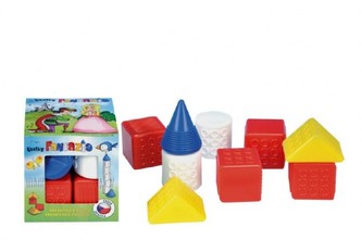 Kocky kubus Fantázia plast 9ks v krabičke 12x12x12cm 6m+