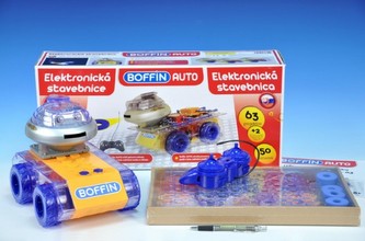Stavebnice Boffin Auto elektronická 63 projektů na baterie 50ks v krabici 52x24x14cm