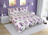 Povlečení krepové na dvoudeku - lila růže - 1x 240x220, 2ks 70x90