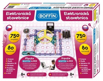 Stavebnice Boffin 750 elektronická 750 projektů na baterie 80ks v krabici 52x40x8cm