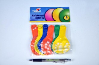 Balonek nafukovací 11" 12cm 6ks v sáčku karneval