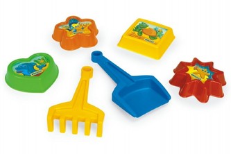 Sada na písek formičky lopatka hrábě plast 6ks Wader