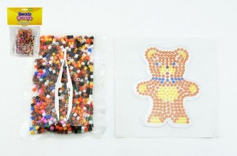 Zažehlovací korálky medvídek plast 900ks v sáčku 18x26x2cm