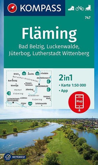 KOMPASS Wanderkarte Fläming 1:50 000