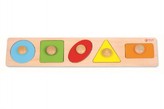 Vkladačka 5ks drevo geometrické tvary pre najmenších 45x9x2cm