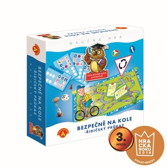 Bezpečne na bicykli - vodičský preukaz spoločenská náučná hra v krabici 24,5x25,5x6cm