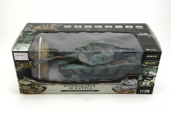 Tank RC plast 33cm M1A2 27MHz na baterie+dobíjecí pack se zvukem a světlem v krabici 40x15x19cm