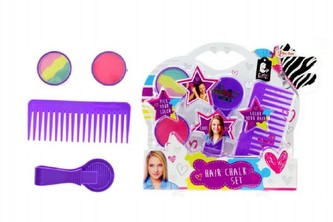 Sada křídy na vlasy+hřeben plast na kartě 25x23cm