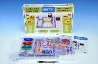 Stavebnice Boffin 100 elektronická 100 projektů na baterie 30ks v krabici