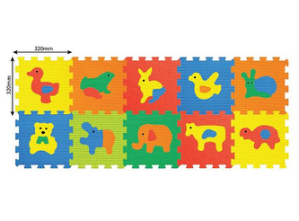Penové puzzle Zvieratá 30x30cm 10ks v sáčku