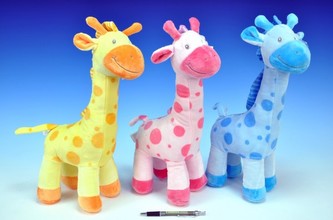 Žirafa plyš 38cm asst 3 barvy od 0 měsíců