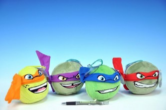 KMS Želvy Ninja hlava plyš 10,5cm s přísavkou, 4 druhy od 10 měsíců - 1 kus