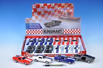 Auto Kinsmart Shelby GT500 1967 kov 12cm na zpětný chod, 4 barvy - 1 kus