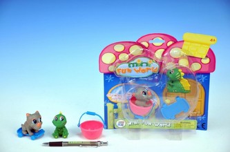 KMS Mini zvířátka 2 zvířátka + doplňky na kartě