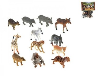 Zvířátka safari plast 6,5-9cm 12ks v sáčku