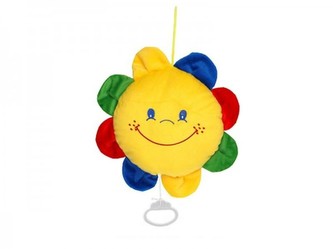 Sluníčko květina natahovací hrající strojek plyš 28cm 0m+